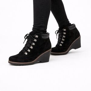 White Mountain Liberty Regular Lace-Up Wedge Booties Size 9.5M